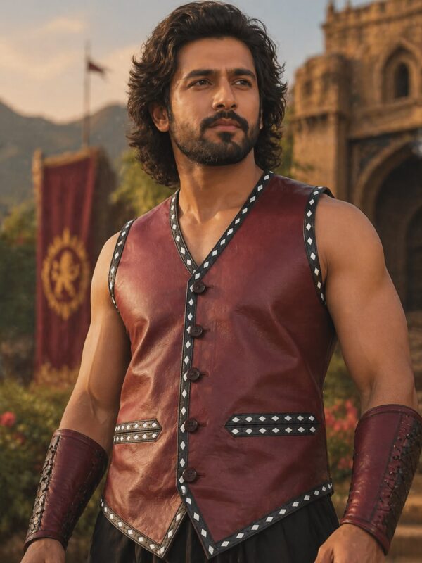 Warrior Leather vest front view
