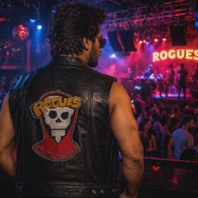 Rogues black Leather move vest